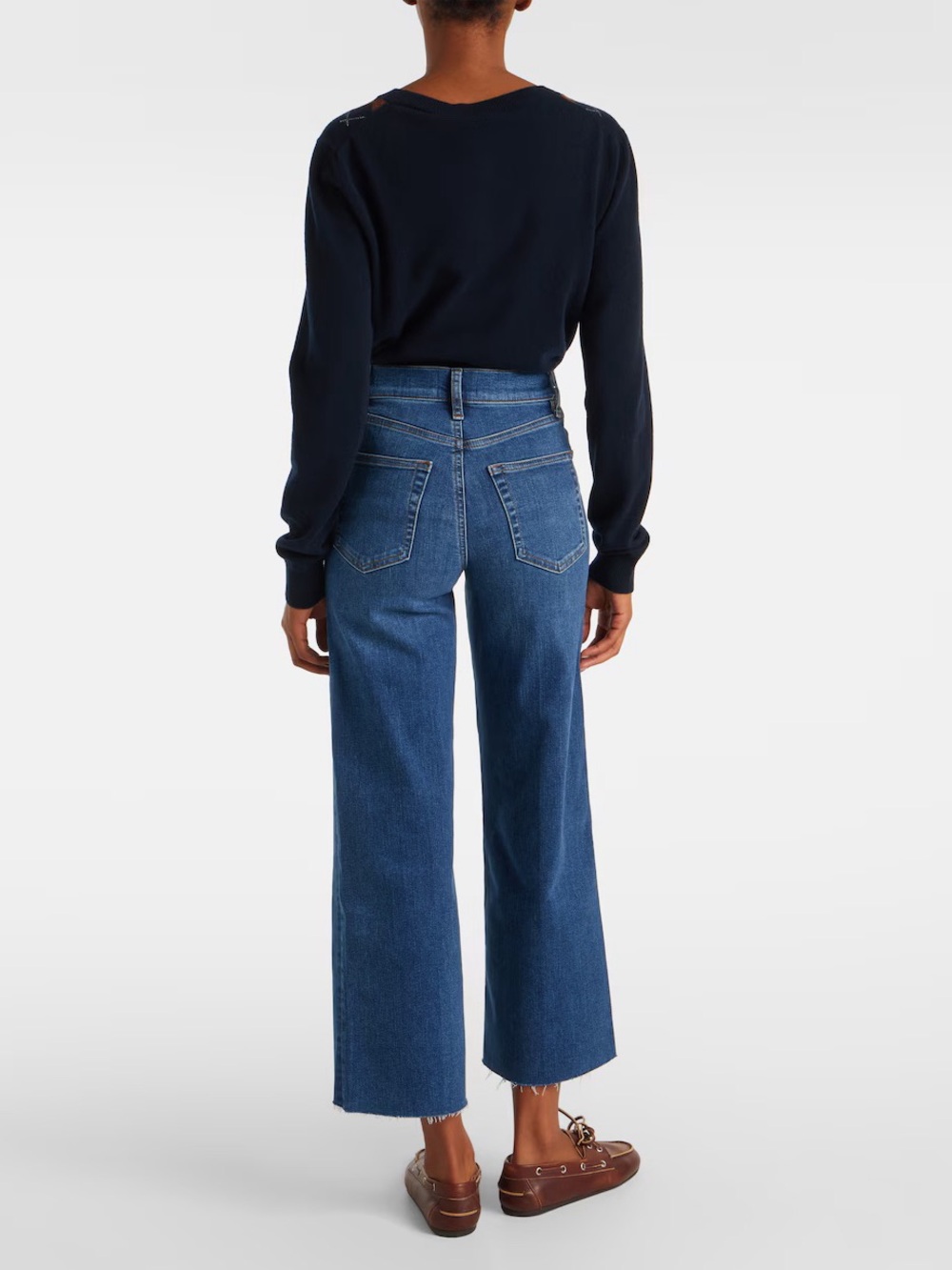 FRAME • Slim palazzo crop wide leg jeans raw hem size 28 stretch - Picture 2 of 7